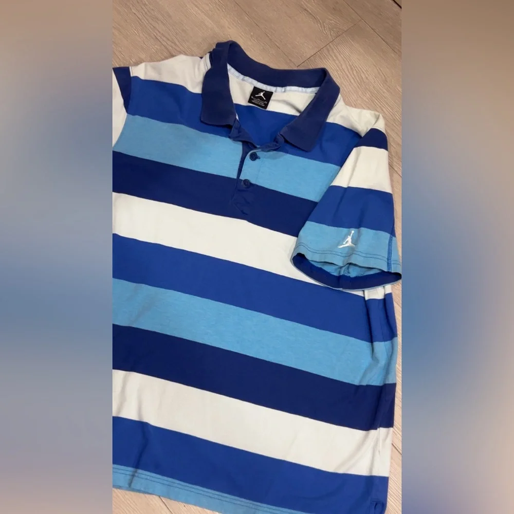 Nike Jordan Team men's golf polo shirt in striped blue